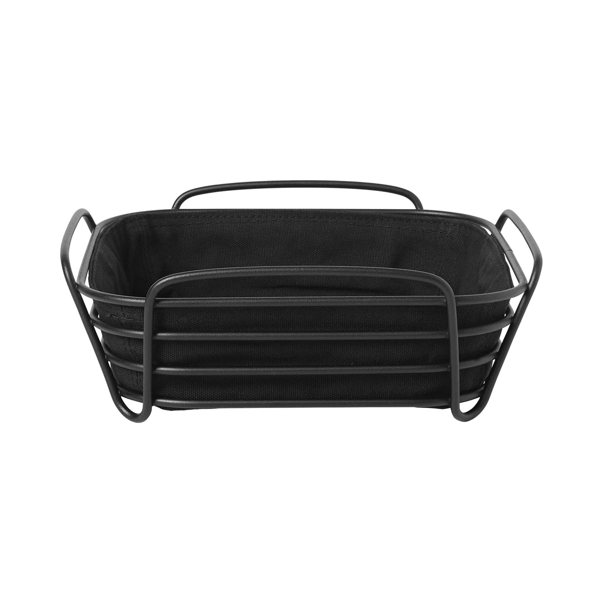 Blomus Delara – Brotkorb 26 × 26 × 9 cm, Stahl/Baumwolle, Schwarz