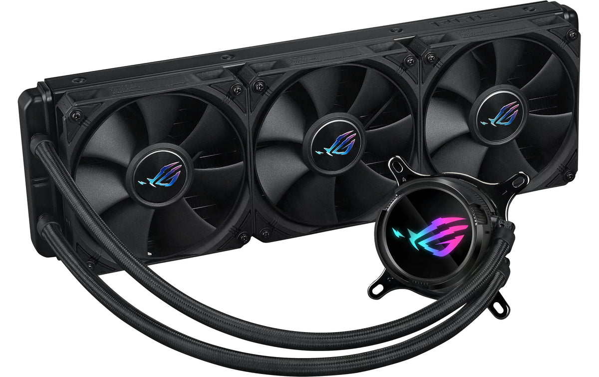 ASUS ROG Strix LC III 360 – Flüssigkeitskühler – 360 mm Radiator, 3×120 mm Lüfter, LCD, Schwarz