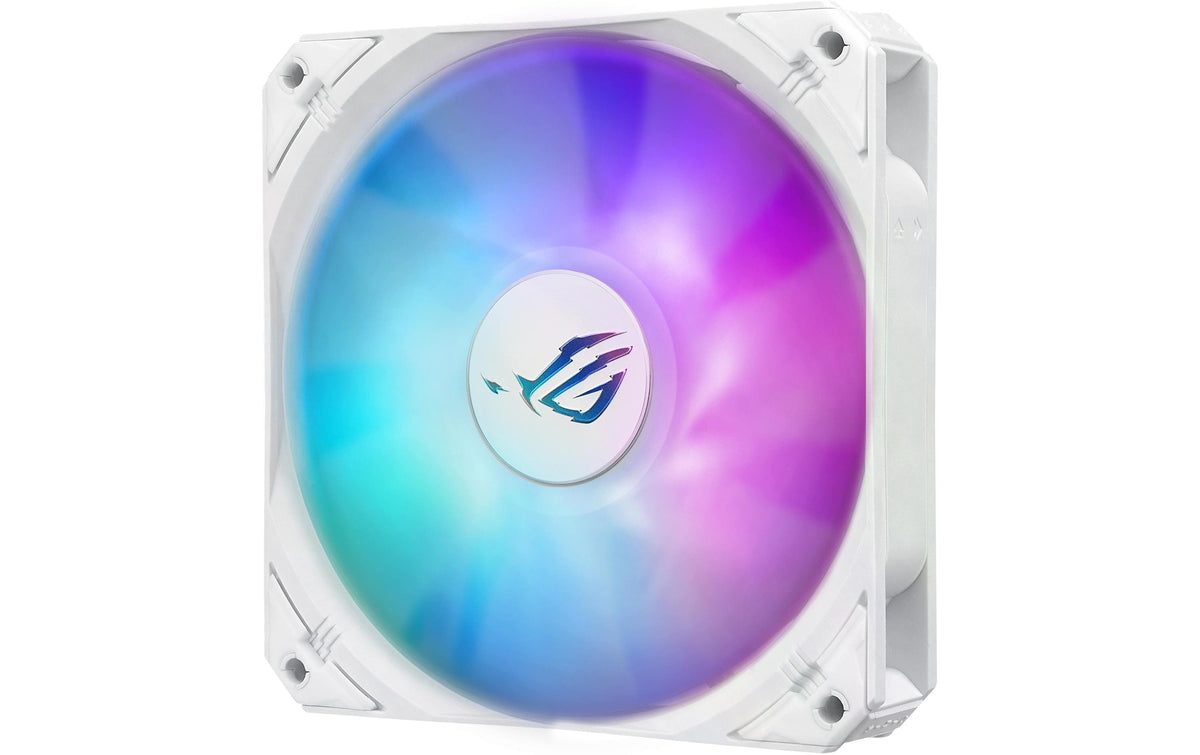ASUS ROG STRIX LC III 360 ARGB WH – Flüssigkeitskühler – 360 mm Radiator, 3×120 mm Lüfter, LCD, Weiss