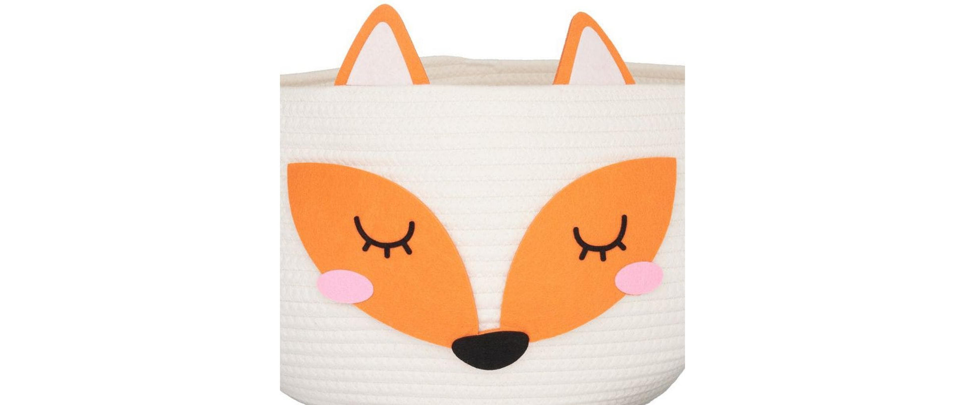 Relaxdays Aufbewahrungskorb – Baumwolle – Weiss/Orange – Ø 350 × 260 mm