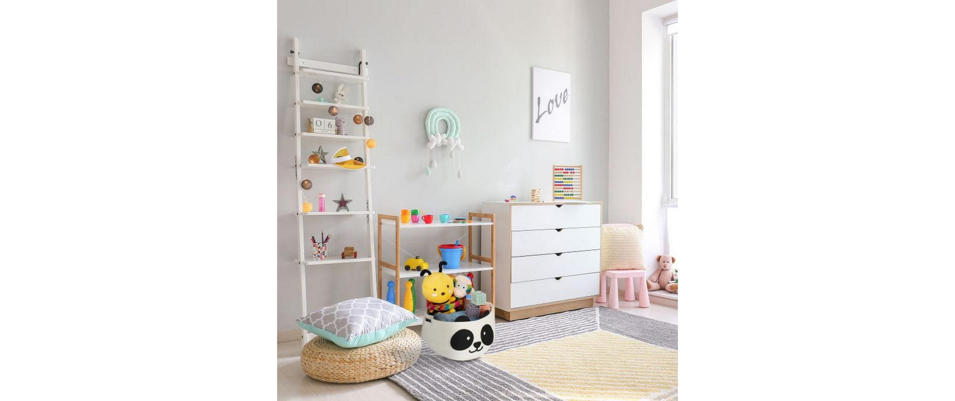 Relaxdays Runder Aufbewahrungskorb – Baumwolle – Schwarz/Weiss – 350 × 245 × 350 mm