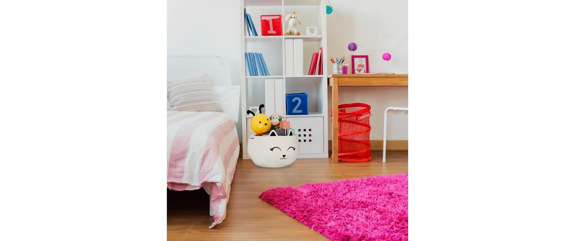 Relaxdays Aufbewahrungskorb – Baumwolle – Schwarz/Weiss – Ø 350 × H 240 mm
