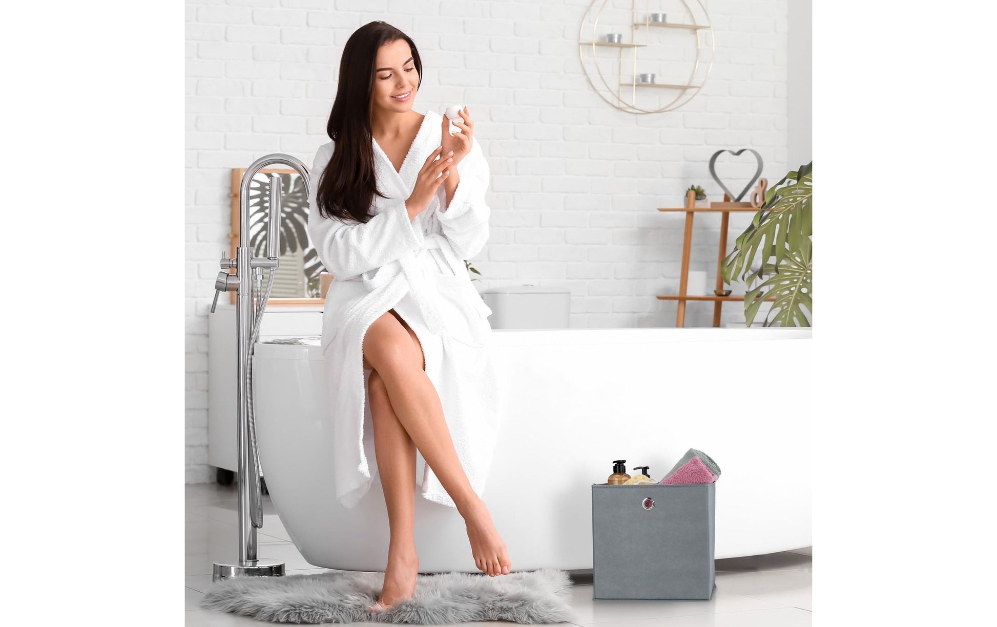 Relaxdays Aufbewahrungsbox – Karton, Vlies, Eisen – Grau – 300 × 300 × 300 mm – 4-teiliges Set