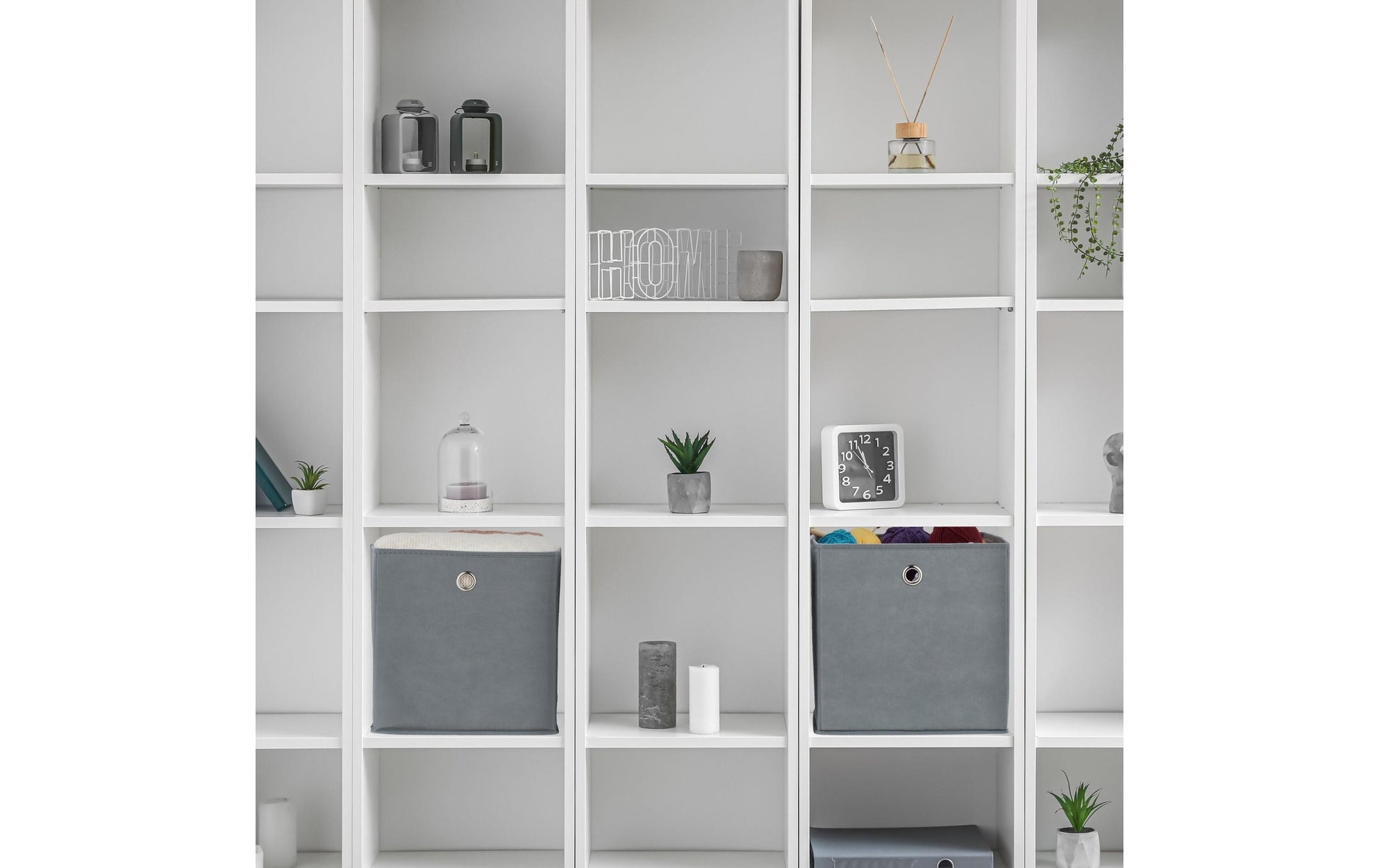 Relaxdays Aufbewahrungsbox – Karton, Vlies, Eisen – Grau – 300 × 300 × 300 mm – 4-teiliges Set