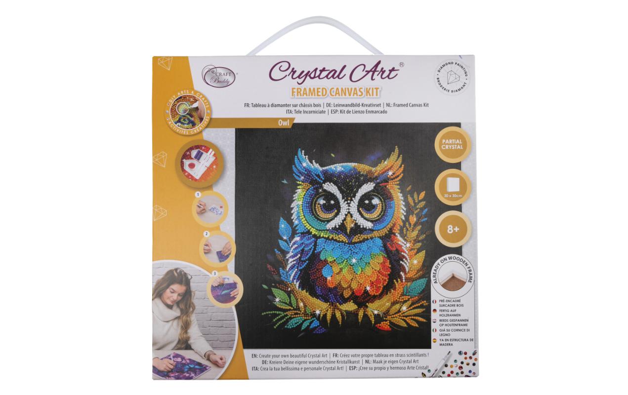 CRAFT Buddy Diamond-Painting-Set Eule – 30 × 30 cm – ab 8 Jahren