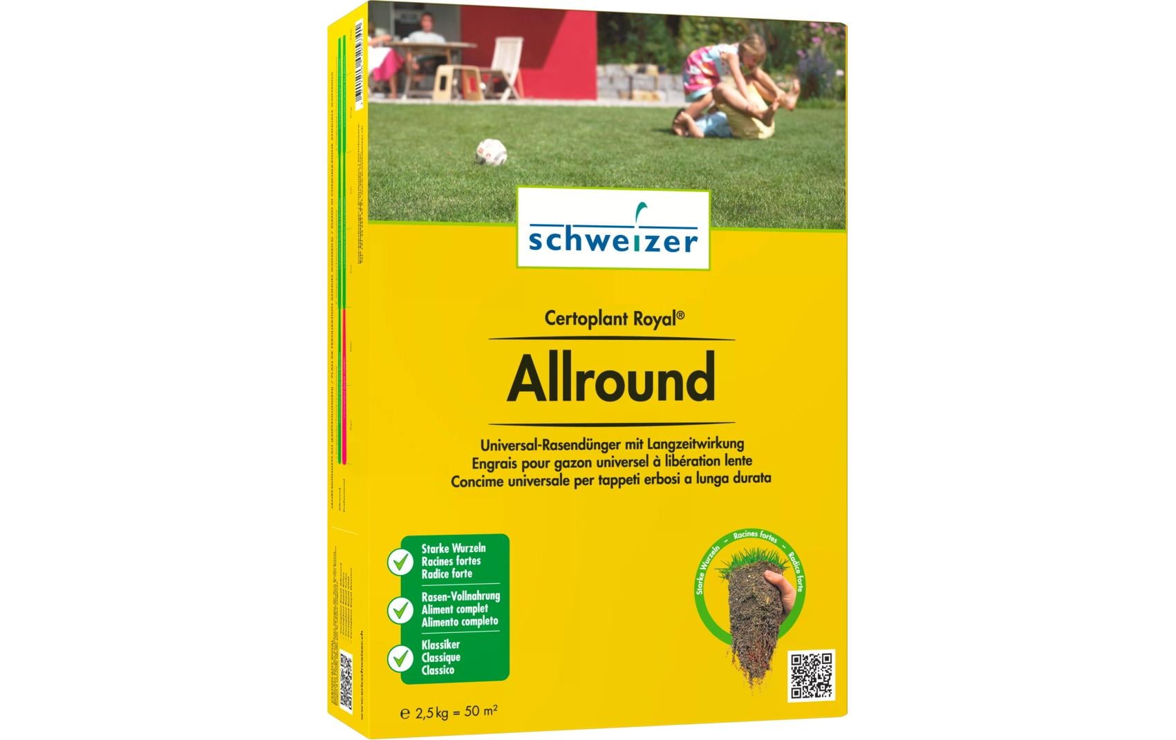 Eric Schweizer Mehrnährstoffdünger Granulat, Certoplant Royal Allround, 2,5 kg, für Rasen, 50 m²