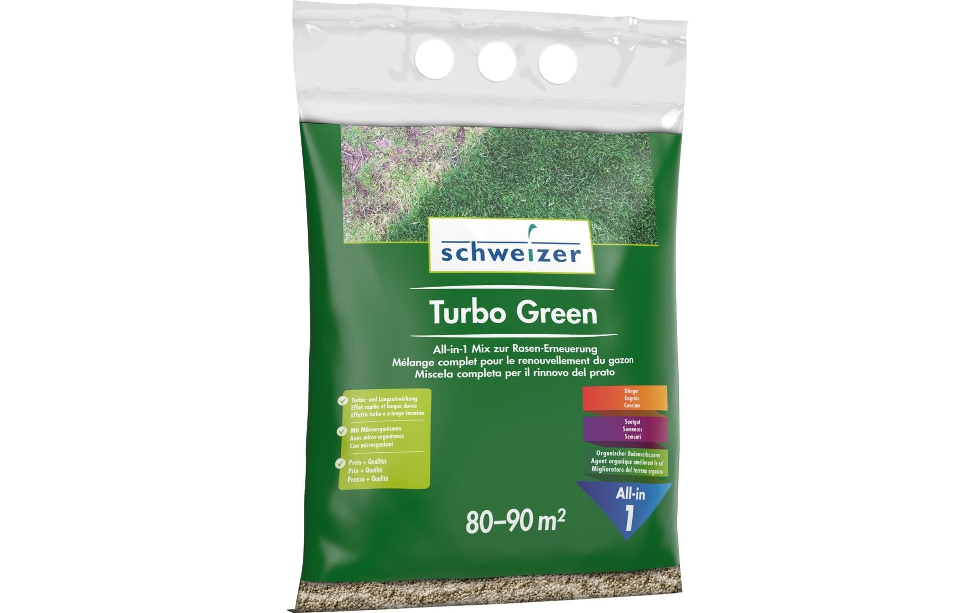 Eric Schweizer Rasendünger Granulat, Turbo Green, für Rasen – 4,5 kg
