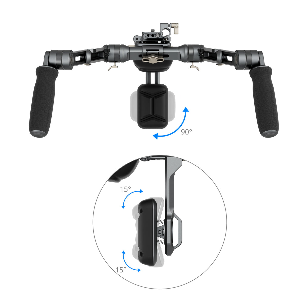 SmallRig HawkLock SR007 Pro Schulter-Rig – Verstellbarer Arm, Schulterpolster, 2 kg – Schwarz