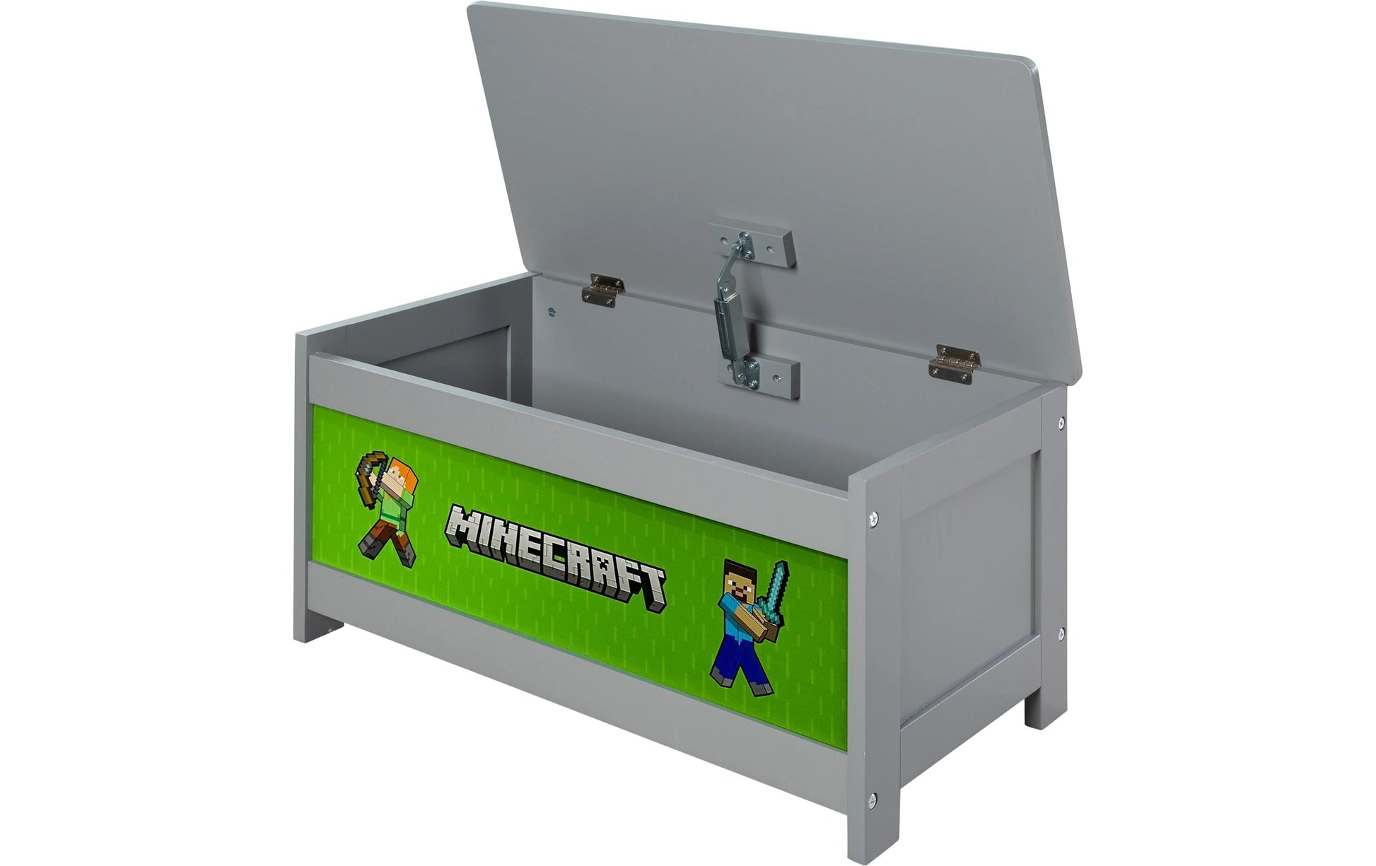 Phoenix Minecraft Truhe/Sitzbank – Holz (MDF) – Grau – 600 × 320 × 300 mm