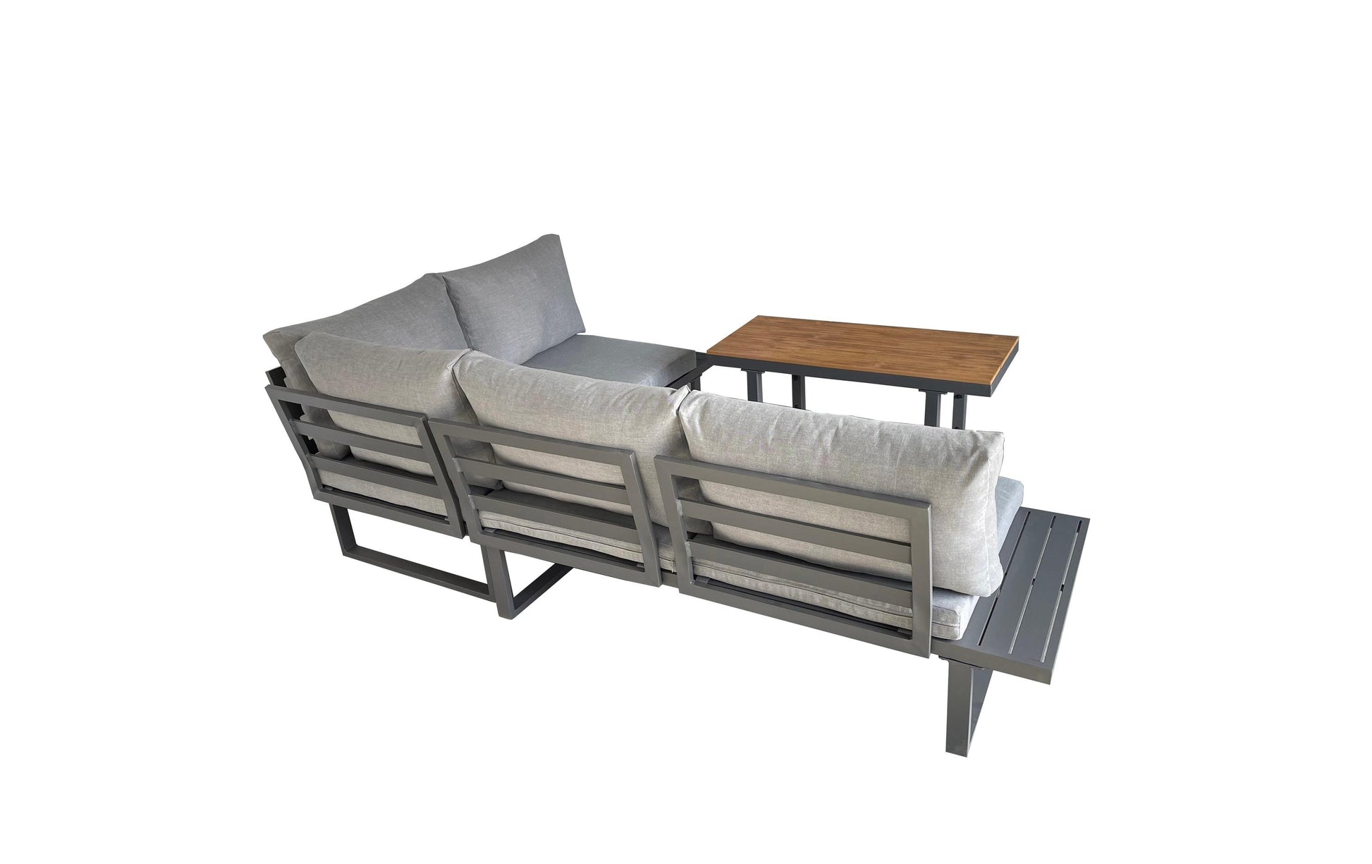 Cocon Montreux Beistelltisch – 175 × 78 × 70 cm – Polywood & Aluminium – grau/schwarz