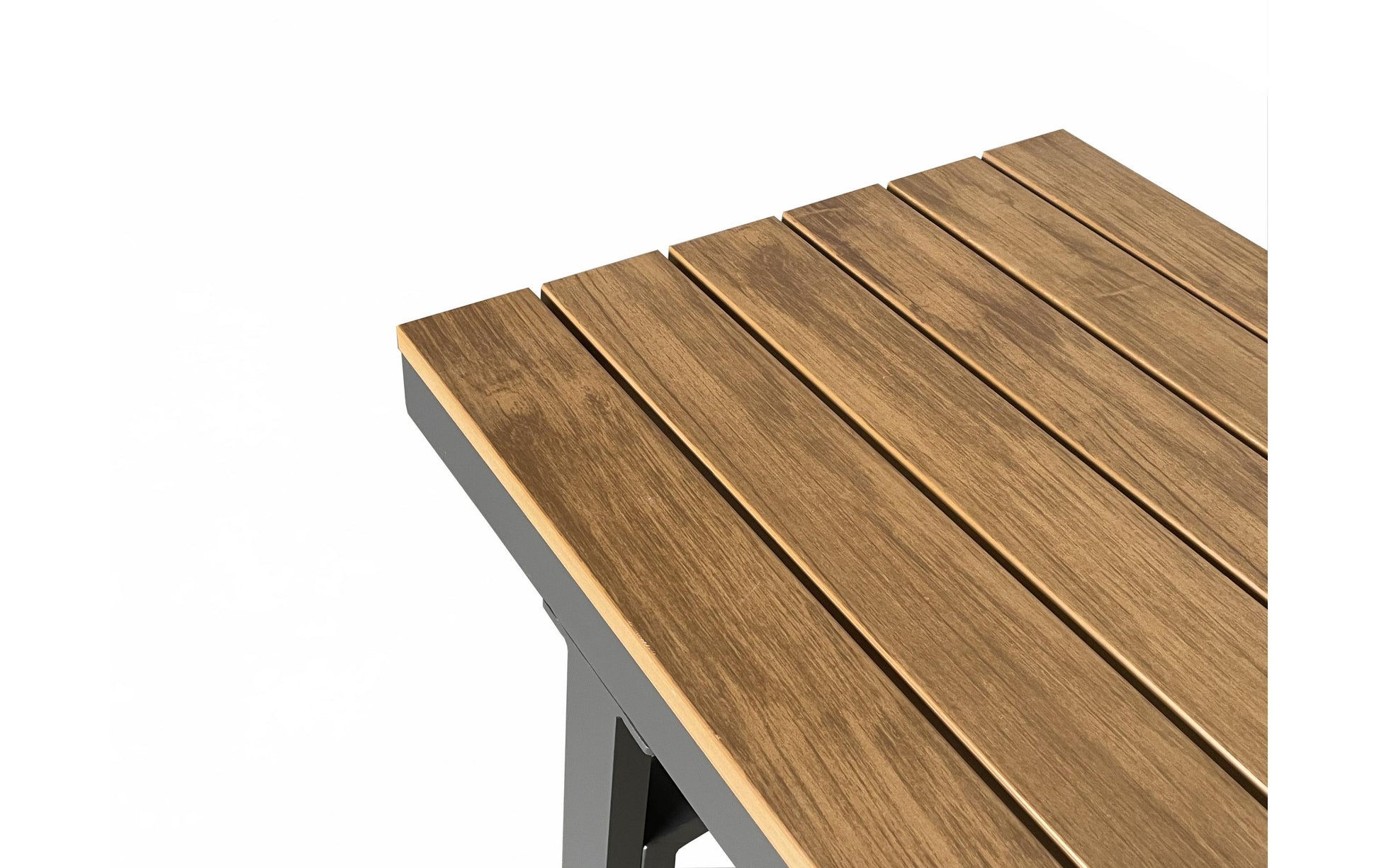 Cocon Montreux Beistelltisch – 175 × 78 × 70 cm – Polywood & Aluminium – grau/schwarz