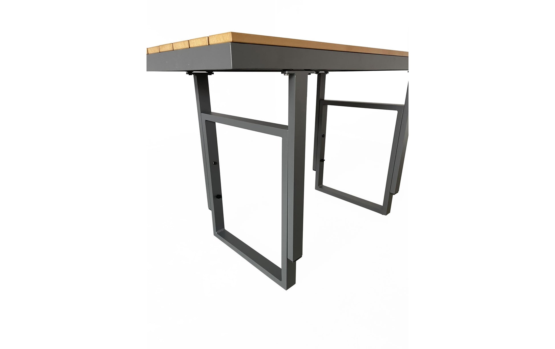 Cocon Montreux Beistelltisch – 175 × 78 × 70 cm – Polywood & Aluminium – grau/schwarz