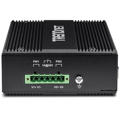 TRENDnet TI-PG62B – Unmanaged L2 Switch – 5× 1G (4× PoE+), 2× SFP, PoE-Budget 120 W, DIN-Rail