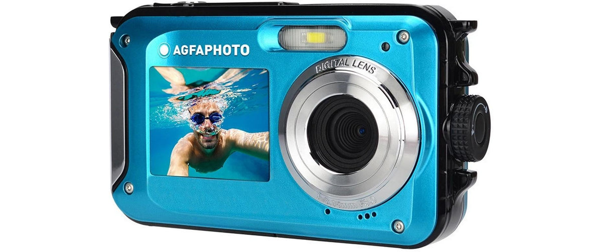 AgfaPhoto Realishot WP8000 – Outdoor-Kompaktkamera, 24 MP, 1080p, 16× optischer Zoom, Blau