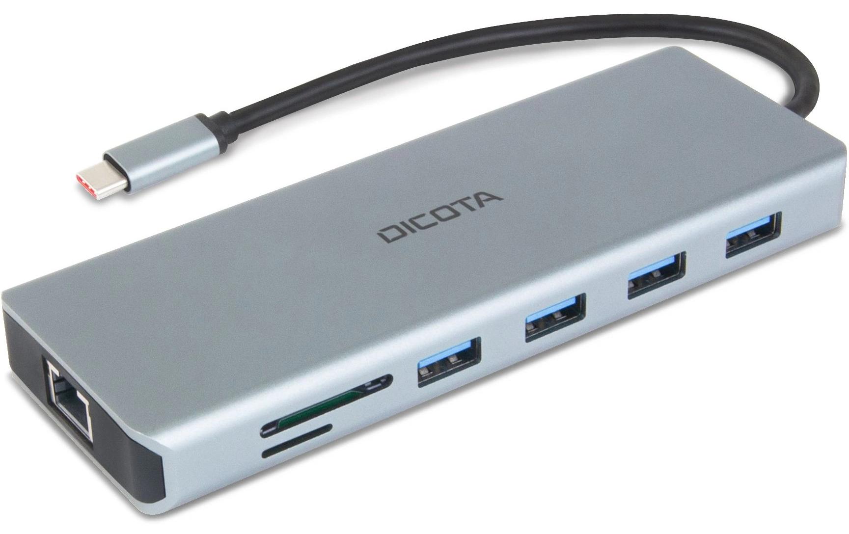 DICOTA D32065 Dockingstation – USB-C, 1× DP, 2× HDMI, 5× USB-A, 1× USB-C, 100 W PD, GbE, SD/microSD