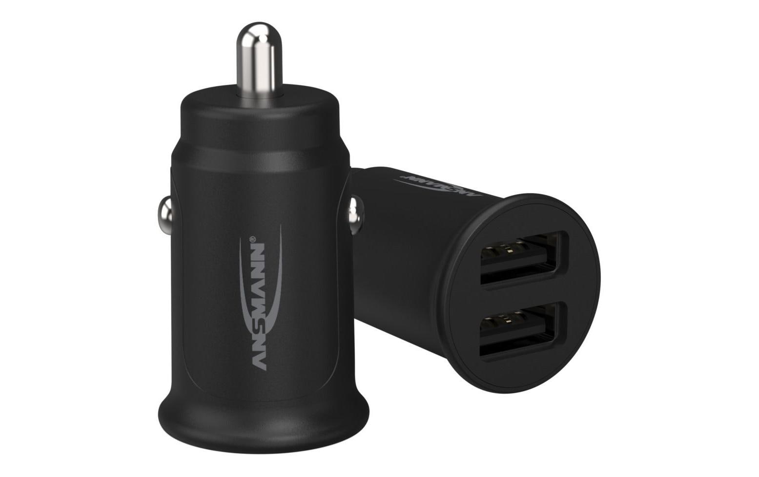 Ansmann CC212 Auto-Ladegerät 12 W – USB-A×2 – Schnellladefunktion – für 12–24 V Fahrzeugsteckdose – schwarz