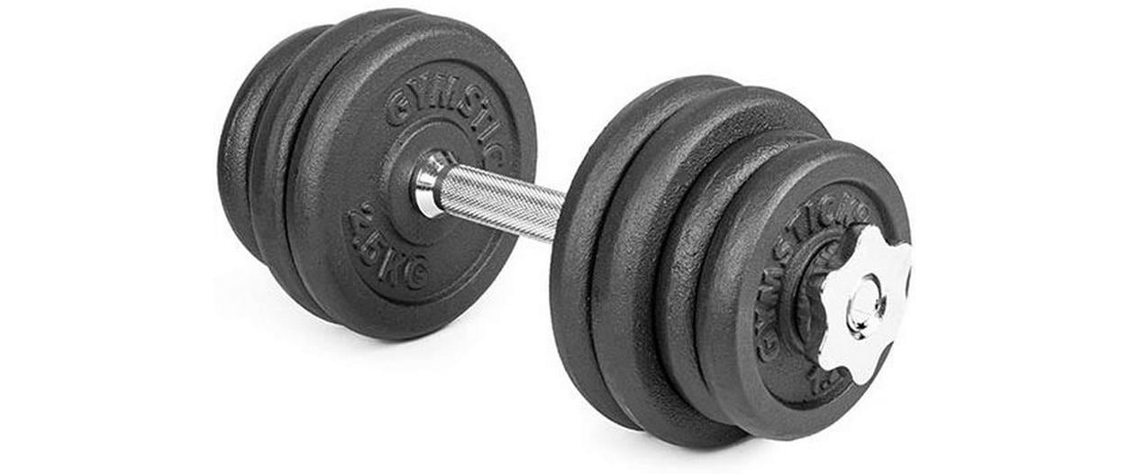 Gymstick 61070-20 Verstellbare Kurzhantel – 20 kg, 2-teilig, Eisenguss
