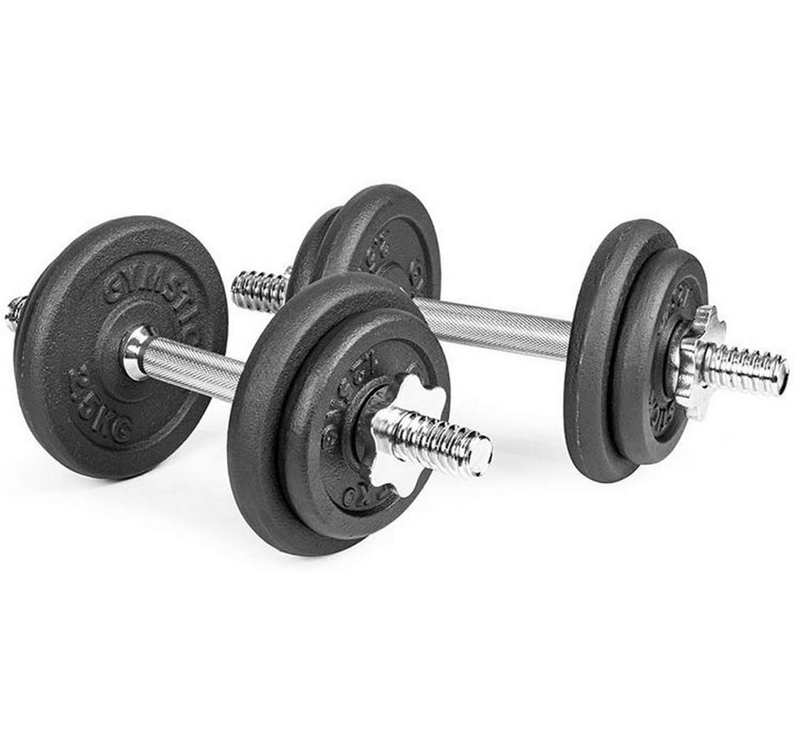 Gymstick 61070-20 Verstellbare Kurzhantel – 20 kg, 2-teilig, Eisenguss