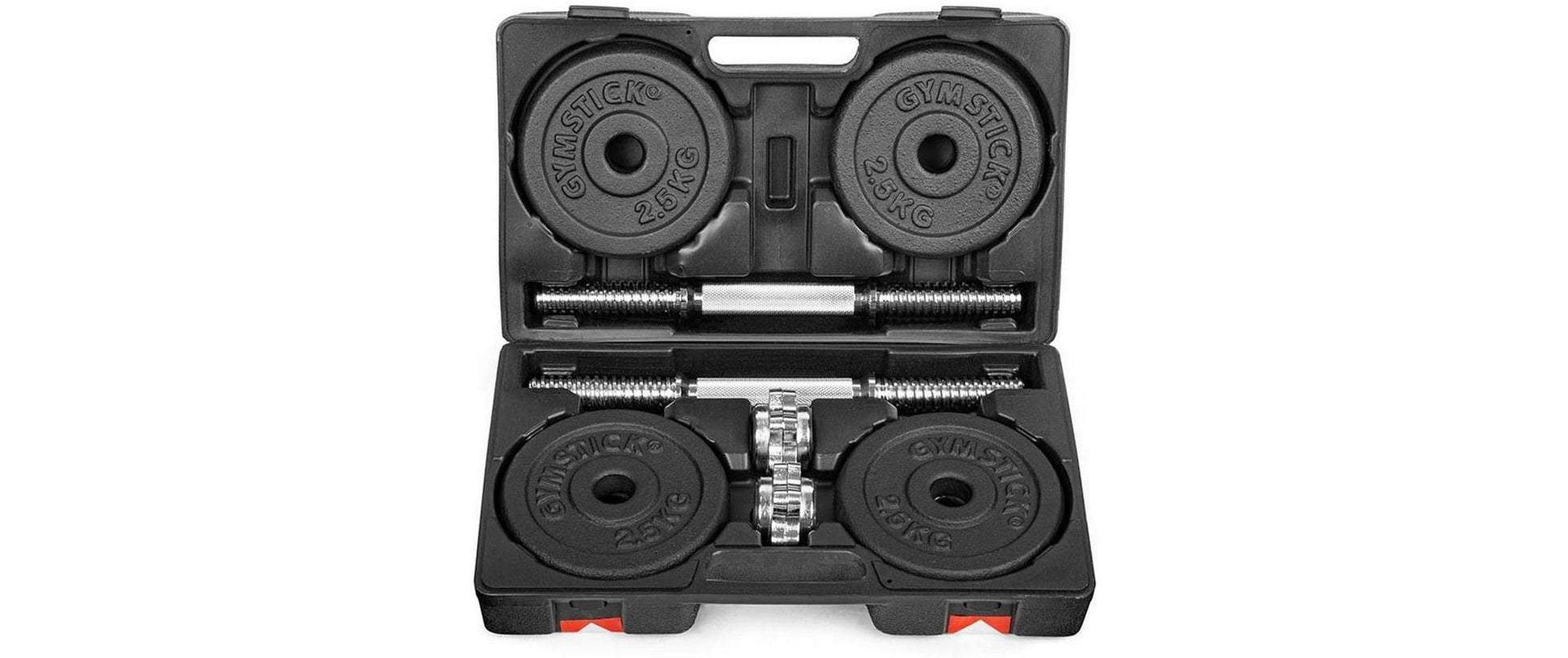 Gymstick 61070-20 Verstellbare Kurzhantel – 20 kg, 2-teilig, Eisenguss