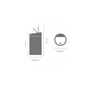 Brabantia Papierkorb – 60 l – Edelstahl – Ø 400 × H 710 mm