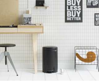 Brabantia NewIcon Papierkorb – 12 l – Edelstahl – Ø 240 × H 400 mm