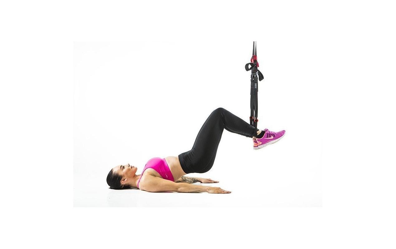 Gymstick Schlingentrainer 62066 – 213 cm×3,5 cm, Nylon/Polypropylen/Stahl, Schwarz/Rot, Belastbarkeit 130 kg