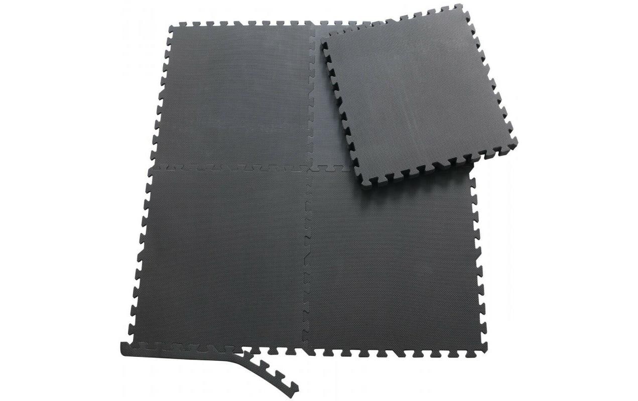 Gymstick Fussmatte – 60 × 60 cm, 1,2 cm, schwarz, für Fitness, 4 Stk.