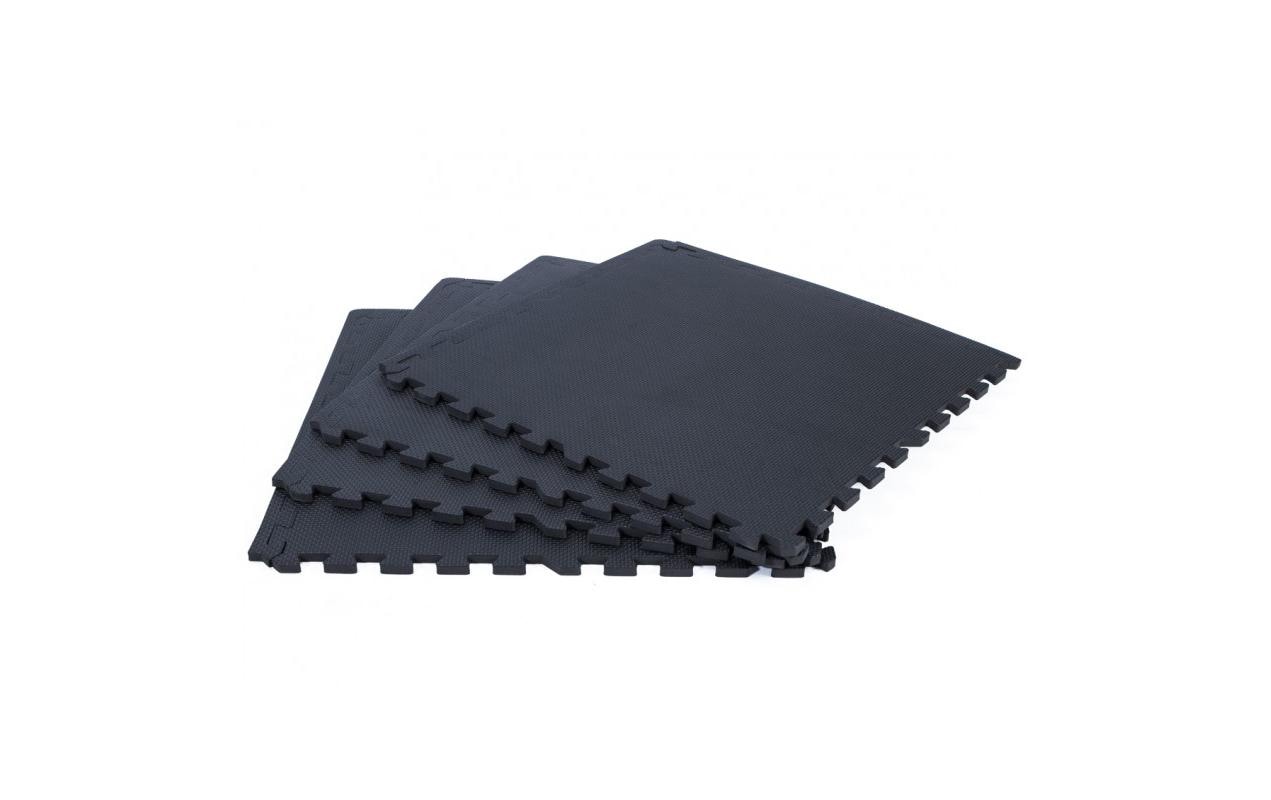 Gymstick Fussmatte – 60 × 60 cm, 1,2 cm, schwarz, für Fitness, 4 Stk.