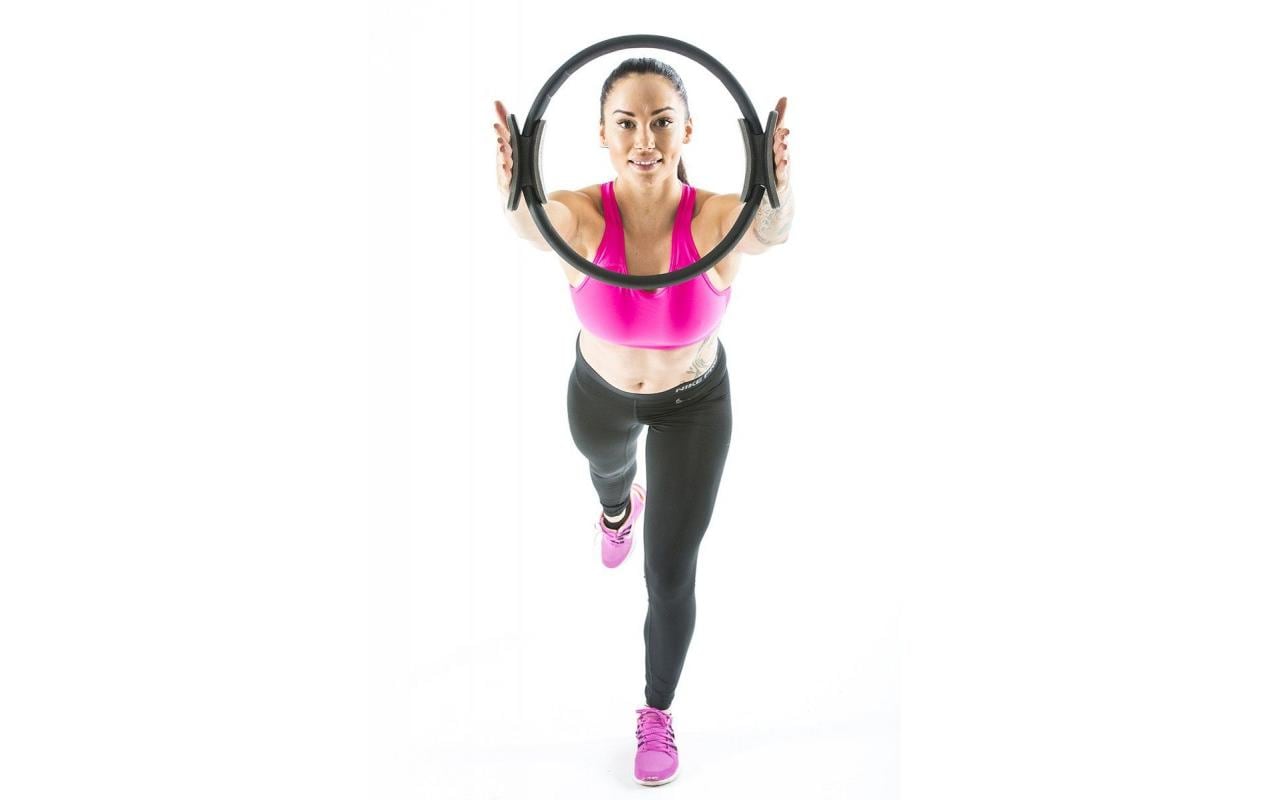 Gymstick Pilates Ring 62005, Ø 40,5 cm, Höhe 5,5 cm – Grau/Schwarz, Polyurethan (PU)/Glasfaser/EVA