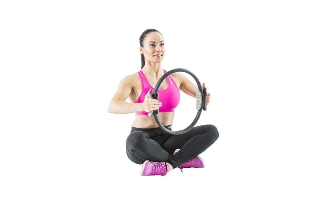 Gymstick Pilates Ring 62005, Ø 40,5 cm, Höhe 5,5 cm – Grau/Schwarz, Polyurethan (PU)/Glasfaser/EVA