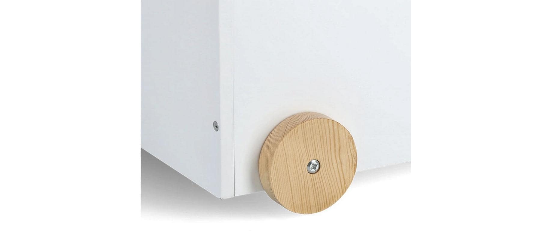 Zeller Present Truhe – Holz – weiss/natur – 350 × 300 × 500 mm – mit Griff, mit Rollen