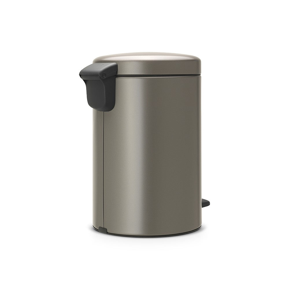 Brabantia NewIcon Papierkorb – 12 l, mit Deckel, Edelstahl – Ø 240 × H 411 mm