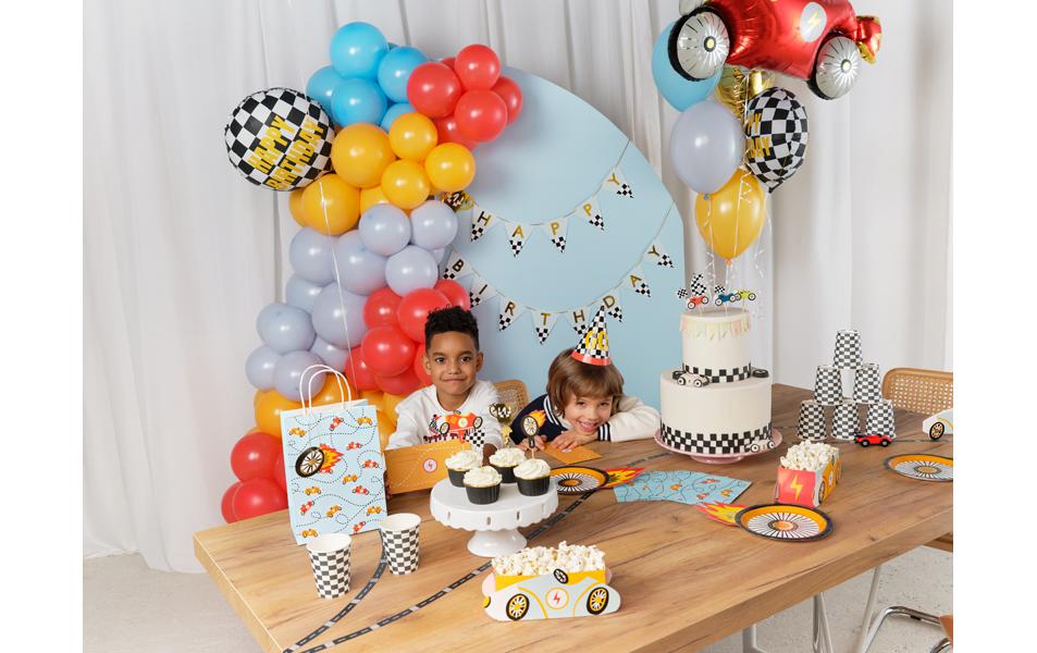 PartyDeco Fahnenbanner Happy Birthday – mehrfarbig – 250 × 13 cm – Papier – 1 Stück