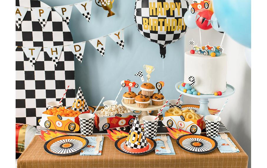 PartyDeco Servietten Auto – mehrfarbig – 33 × 33 cm, 3-lagig – 12 Stück