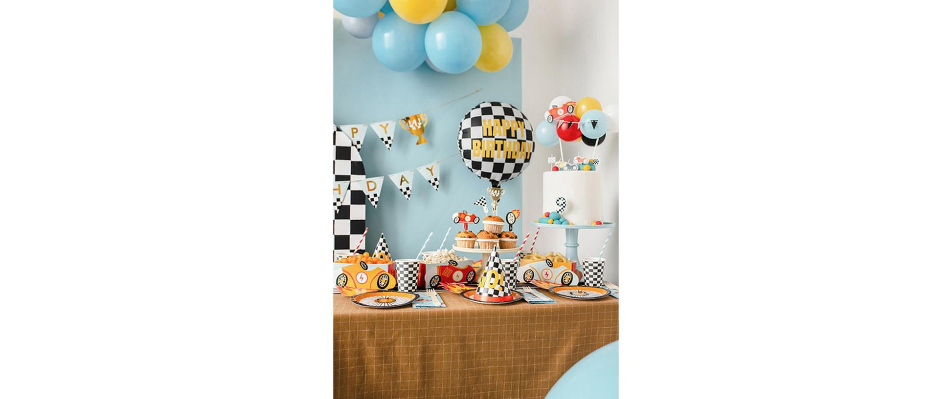 PartyDeco Becher, Papier/Karton – 2,2 dl, Ø 7,5 cm, Auto-Motiv – 6 Stk.