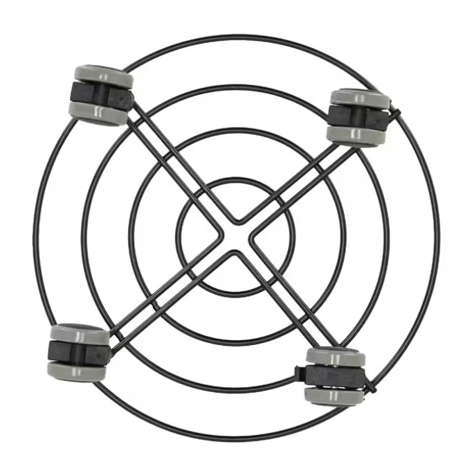 Esschert Design Pflanzentrolley – Metall/Polypropylen – Schwarz – Ø 280 × 65 mm – 4 Rollen, 60 kg Traglast