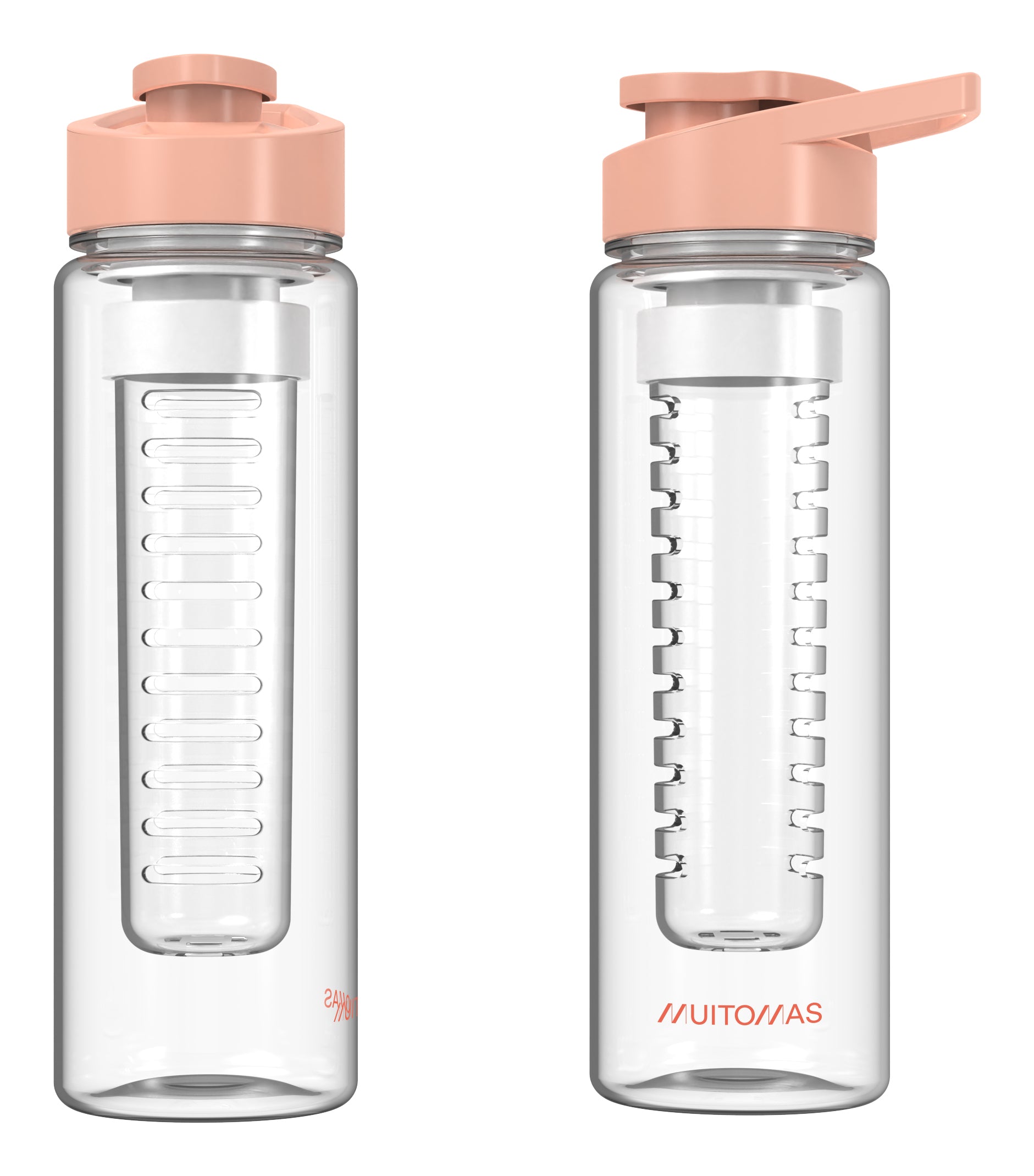 Muitomas Trinkflasche 700 ml – Kunststoff, Schraubdeckel, Pfirsich