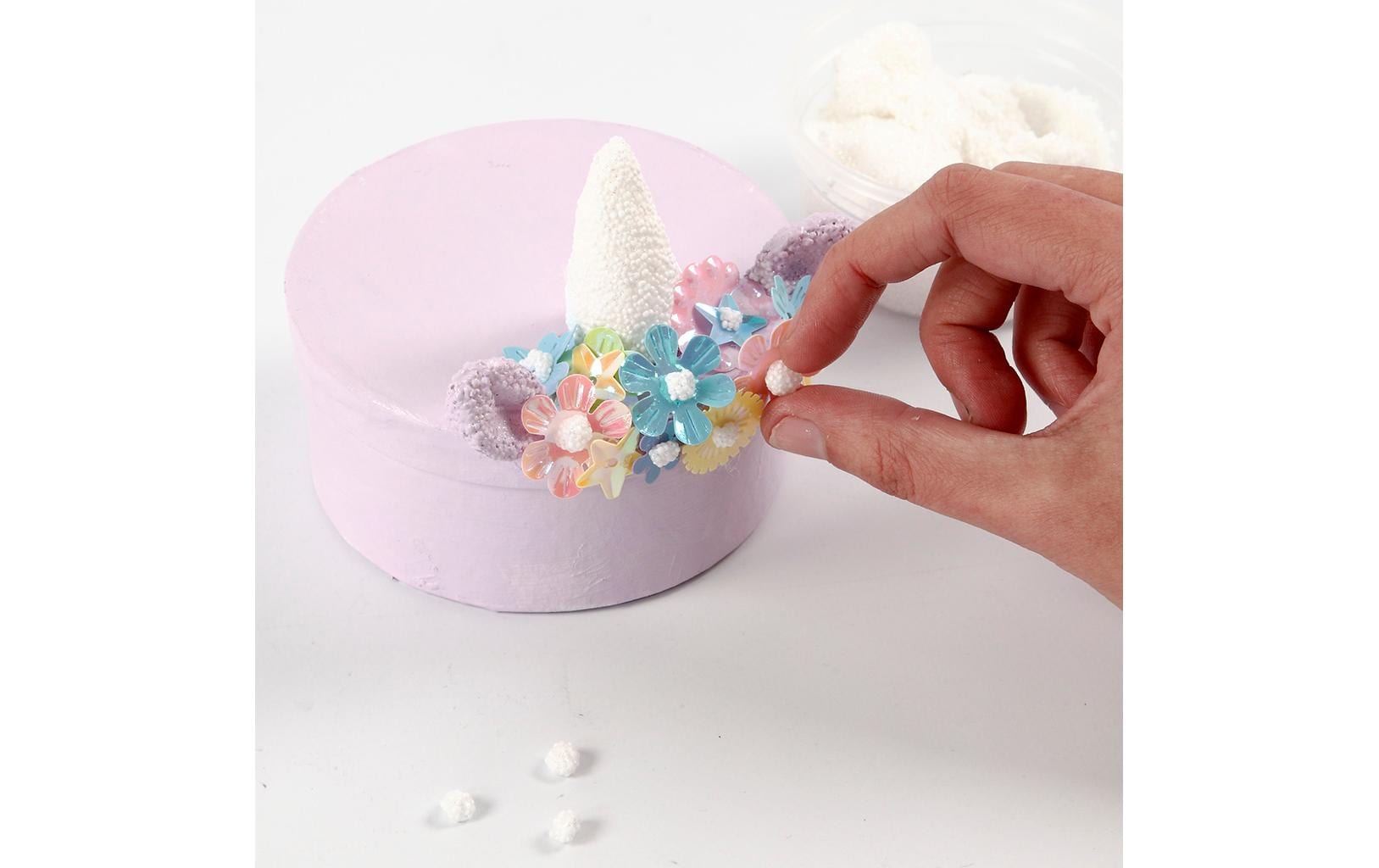 Creativ Company Geschenkbox rund, Karton, weiss – Ø 80 mm × 40 mm – mit Deckel – 4 Stk.