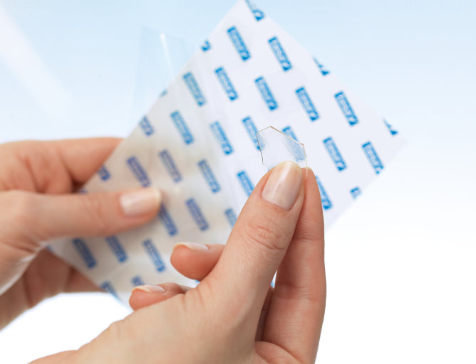 TESA TACK Doppelseitige Klebepads – wiederablösbar, transparent, wiederverwendbar, 36 Stk., für Papier, leicht