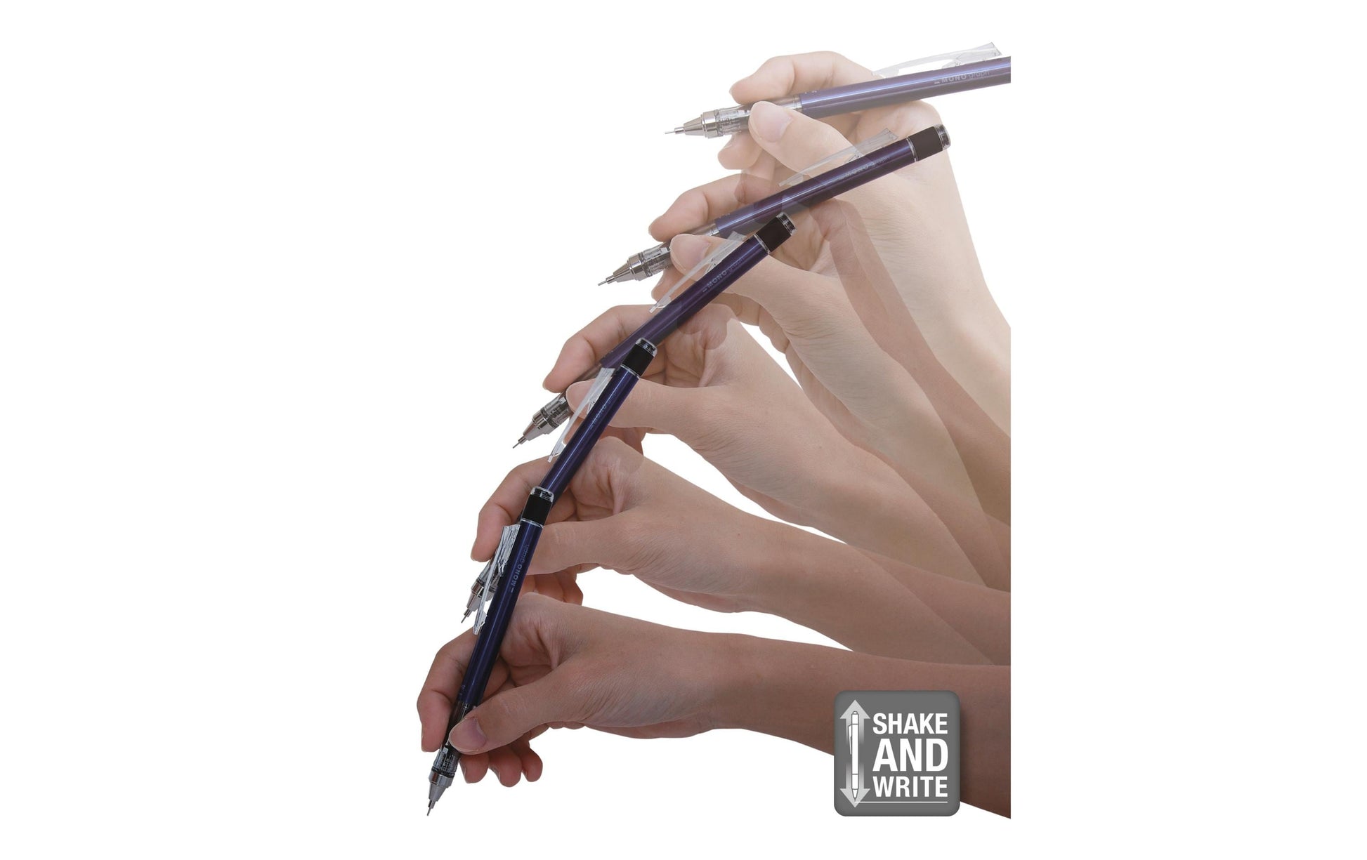 Tombow MONO graph Druckbleistift – 0,7 mm – Blau – Schüttel-Mechanismus – 1er-Pack