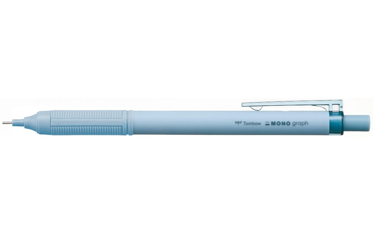 Tombow MONO graph Lite Druckbleistift – 0,5 mm – Blau – mit Radierer – 1er-Pack