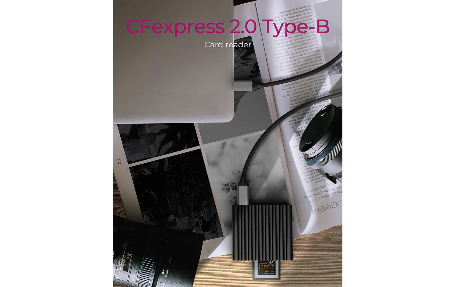 ICY BOX IB-CR404-C31 – Externer Kartenleser – CFexpress Typ B, CFast 2.0, USB 3.2 Gen 2 Type-A