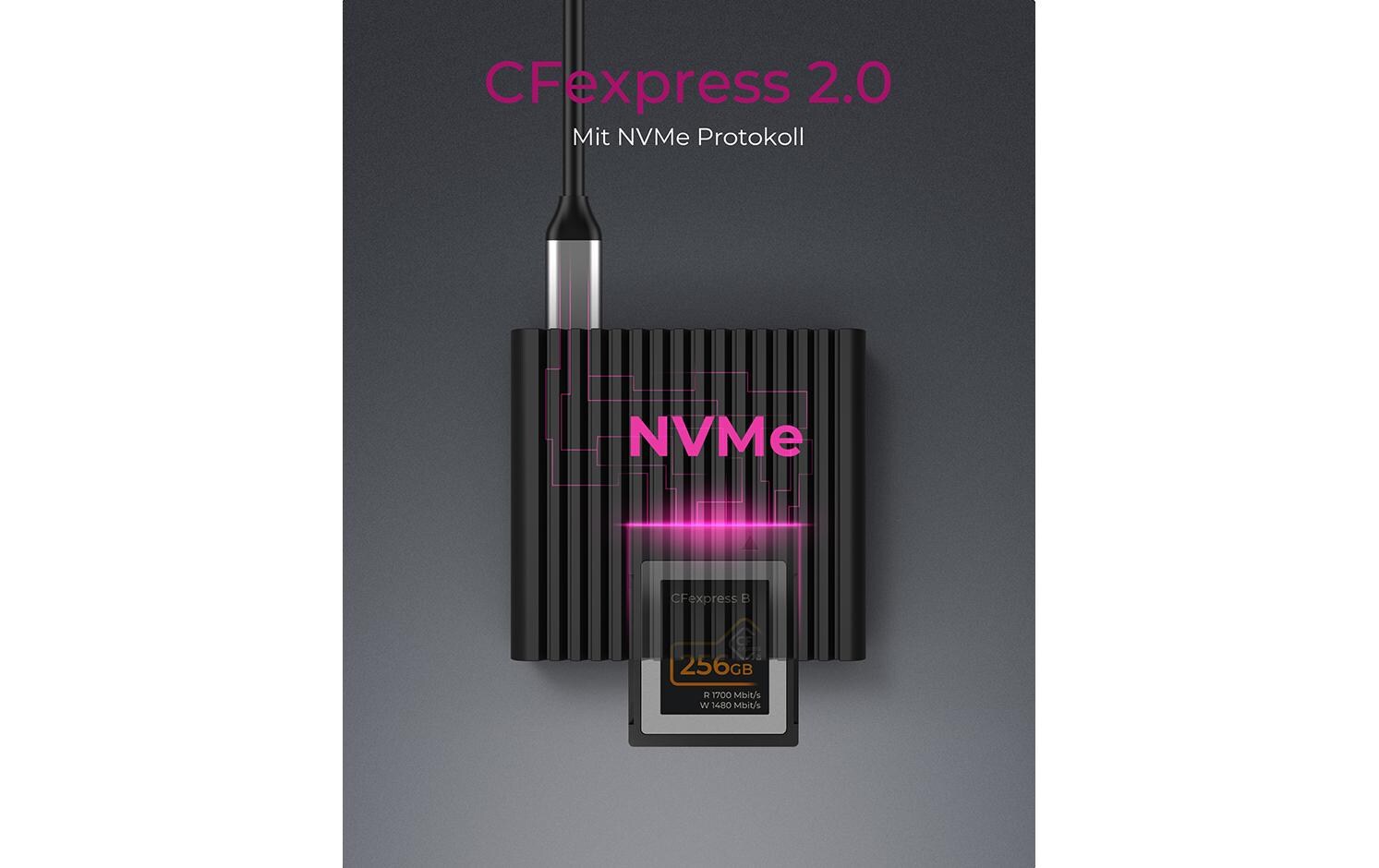 ICY BOX IB-CR404-C31 – Externer Kartenleser – CFexpress Typ B, CFast 2.0, USB 3.2 Gen 2 Type-A