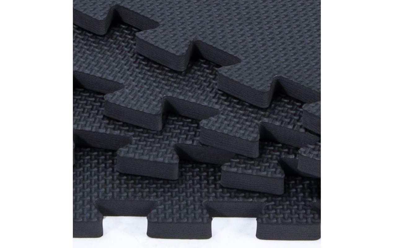 Gymstick Fussmatte – 60 × 60 cm, 1,2 cm, schwarz, für Fitness, 4 Stk.
