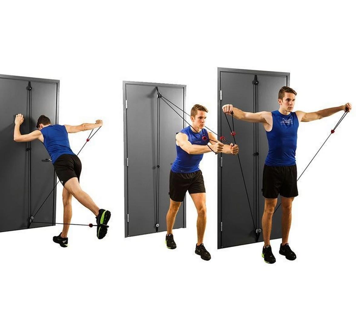 Gymstick Multigriff Klimmzugstange, 200 cm – Schwarz/Rot, Nylon/Polypropylen/TPR