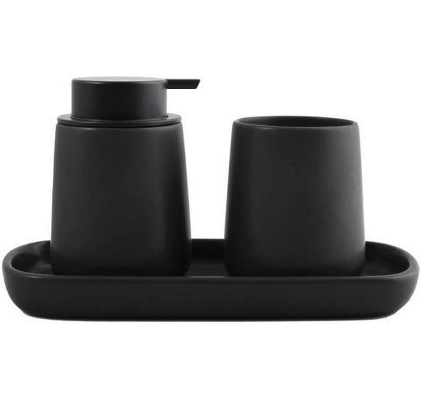 MSV Seifenschale Maonie – Keramik, 25,7×11,5×2,8 cm, Schwarz matt