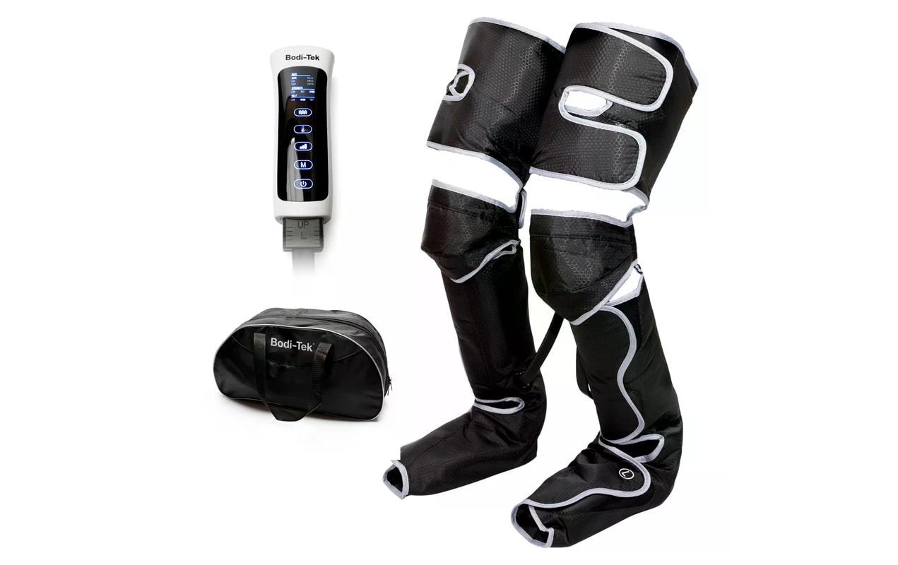 Bodi-Tek Massagegerät – Schwarz, 1400 g, Kompressionsmassage, Vibrations- und Wärmefunktion, für Beine