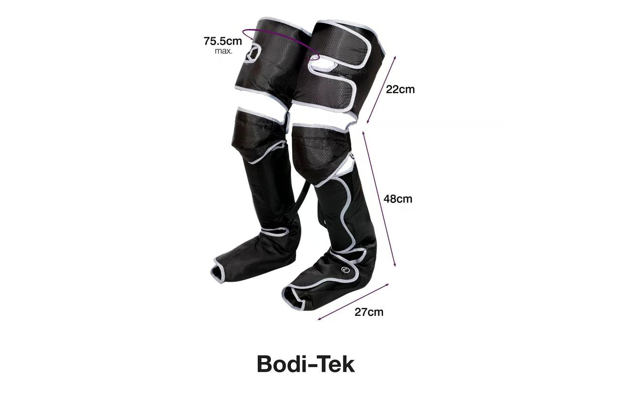 Bodi-Tek Massagegerät – Schwarz, 1400 g, Kompressionsmassage, Vibrations- und Wärmefunktion, für Beine