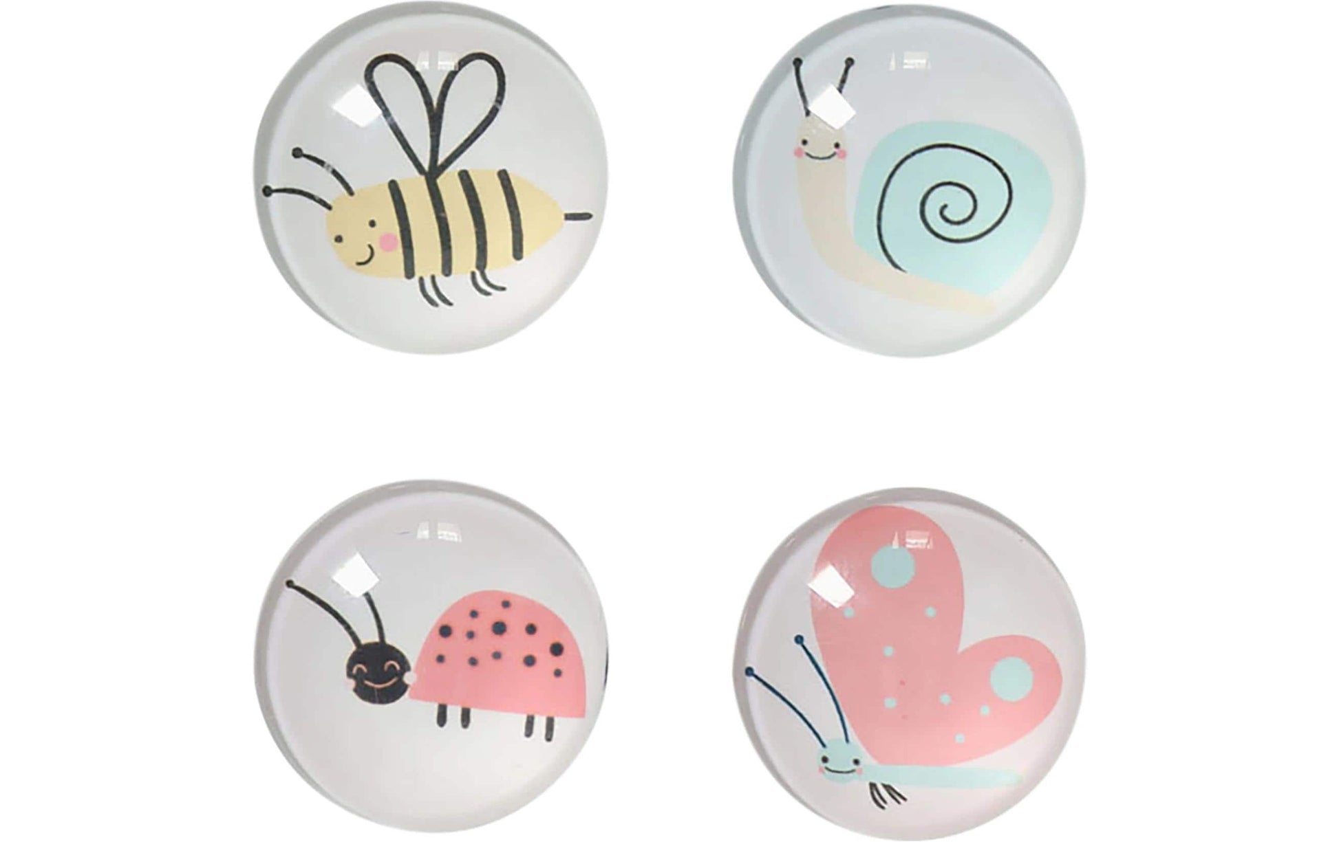 Zeller Present Magnet-Set Insekten – 4-teilig – Ø 2,5 × 0,8 cm – Magnet & Kunststoff, mehrfarbig