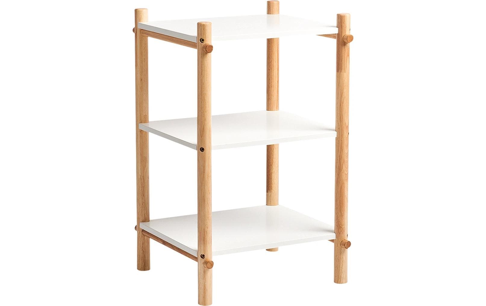 Zeller Present Kinderregal – freistehend – 3 Böden – 35 × 35 × 58,5 cm – weiss/holz – MDF, Gummi – 1 Stk.